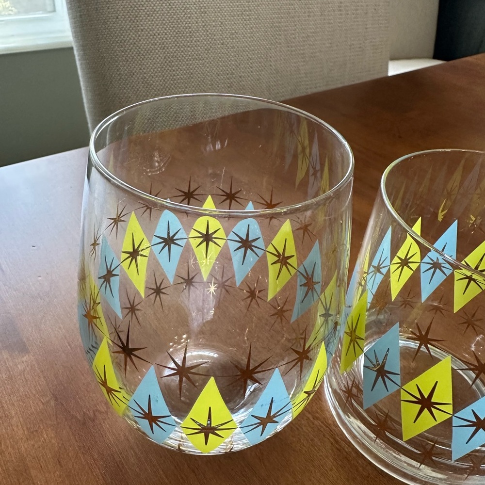 Retro Geometric Glassware Set - Picture 2 of 4